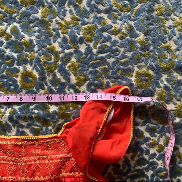 Orange Embroidered Women's Nightgown - Picture 8 of 10